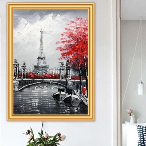 5d DIY Diamond Painting Paris Cross stitch Diamond Mosaic Art Picture Rhinestones Decor Gift Full Diamond Embroidery landscape
