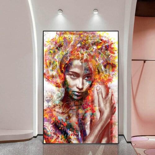 Abstract Sexy African Woman Art Canvas Paintings On the Wall Art Posters And Prints Graffiti Art Wall Pictures For Living Room