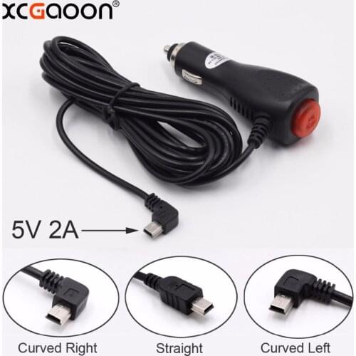 XCGaoon mini USB Car Charger Adapter for Car DVR Camera / GPS / Pad, input DC 12V - 24V Output 5V 2A, Cable Length 3.5m 11.4ft