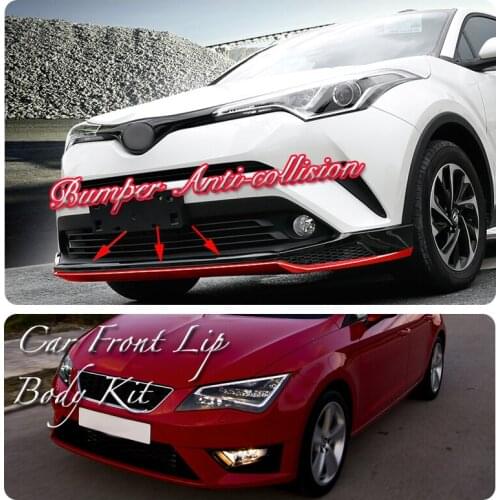 Car Bumper Lip Front Spoiler Skirt Deflector For SEAT Toledo 1L 1M 5P KG Tune Car Modified Body Kit VIP Hella Flush Lips