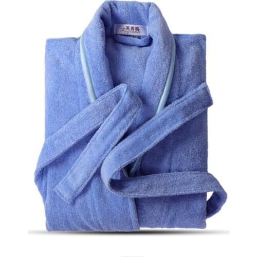 2020 Men And Women Pure Cotton Toweling Bathrobe Bath Warm Bathrobe Plus size Hotel Couples Nightgown a Generation of Fat