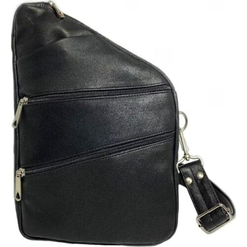 Bodybag Real Leather Messenger Reybe Bag Unisex-Black