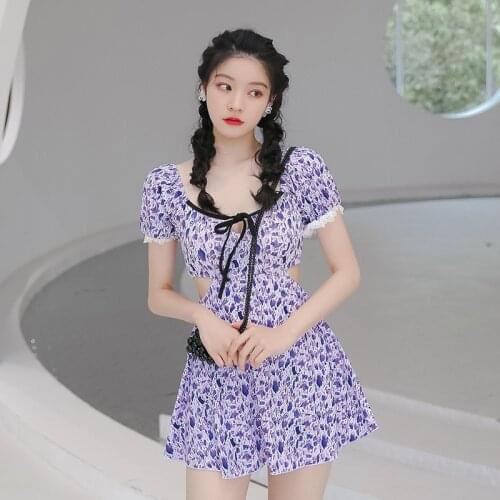 One Piece Swimsuit Women 2021 Bikini Set 1 Swim Suit Skirt Print Polyester Sierra Surfer Swimwear Female Badpak Plus Size For