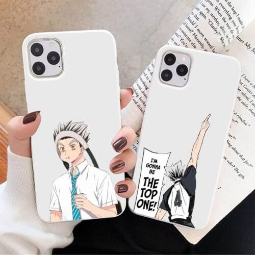 Japan anime Bokuto Kōtarō Haikyuu Phone Case Candy Color for iPhone 6 7 8 11 12 s mini pro X XS XR MAX Plus