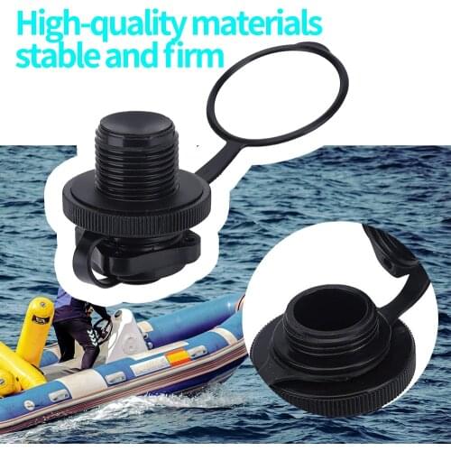 Black Inflatable Boat Valve Inflatable Boat Kayak Canoe Valve with A Cap and A Screw Thread To Inflate Against Leakage Long Life