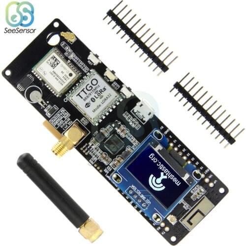For TTGO Meshtastic T-Beam V1.1 ESP32 433/868/915/923Mhz WiFi Bluetooth ESP32 GPS NEO-6M SMA 18650 Battery Holder With OLED