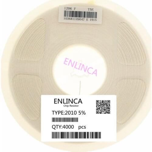 ENLINCA 4000pcs 2010 5% smd chip resistor resistors 0R-10M 3/4W 1R 10R 1K 10K 10R 47R 470R 100R 47K 470K 1M 62K 91K 3.9K 6.8K