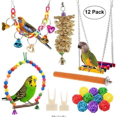 Bird Parrot Starling Toy Sepak Takraw Swing Ladder 12-Piece Set PBH200041
