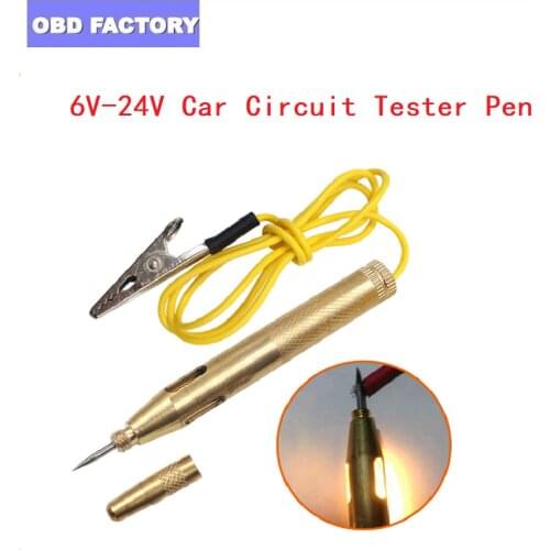 6V 12V 24V Car Circuit Tester Pen Auto Circuit Voltate Test Tool Probe DC 6V-24V Automobiles Motorcycles Trucks Boats Work