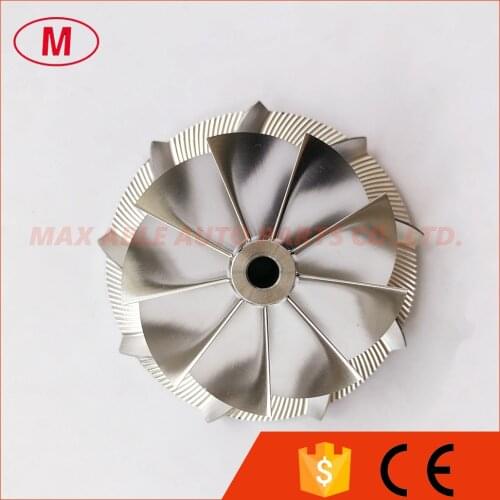 K16 reverse 49.55/67.00mm 9+0blades high performance turbo milling/aluminum 2618/billet compressor wheel