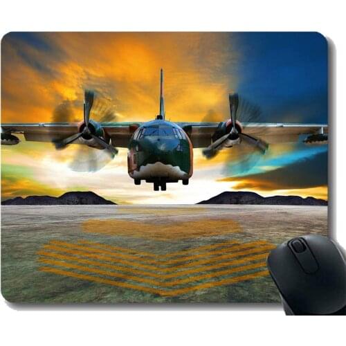 Mouse Pad with Stitched Edge,Transport Aircraft Mouse Mat,Non-Slip Rubber Base Mousepad