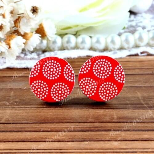 16mm Flower Round High Quality Photo Wood Laser Cut Cabochon to make Rings, Earrings, Bobby pin,Necklaces, Bracelets