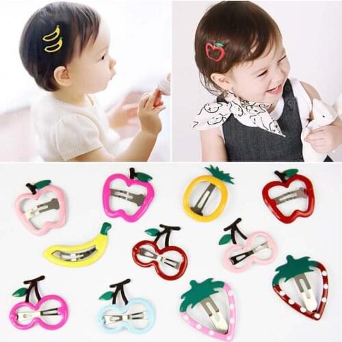 Cartoon Cute Fruits Hair Pins Strawberry Banana Girls Princess Crown Tiaras Gift Snap Hair Clips Accesorios Para El Cabello