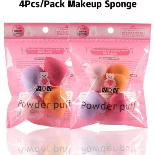 4pcs/Pack Makeup Sponge Makeup Beauty Foundation Buffer Puff Set Dry And Wet Sponge Powder Puff for Face Liquid Foundation Cream
