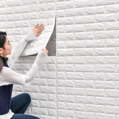 Wallpapers 3D Brick Pattern for TV background Living Room Bedroom Wall Decor DIY Self-adhesive Waterproof PE Foam Wall Stickers