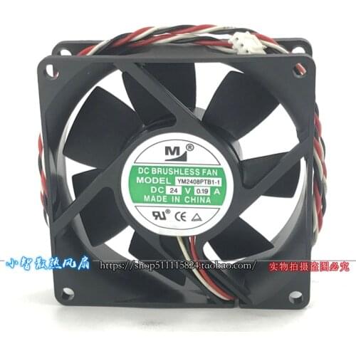 Genuine YM2408PTB1-1 8025 DC24V 0.19A 8CM 8025 three-wire cooling fan