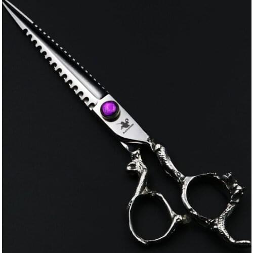 7 Inch Hairdressing Scissors Professional Barber Salon Hair Cutting Scissors and Pet Shears Purple Gem Model