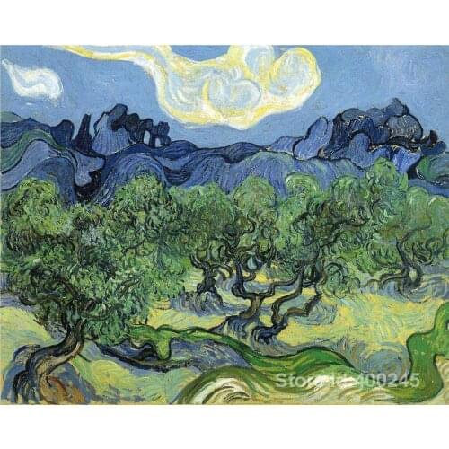 Landscape with Olive Trees by Vincent Van Gogh Oil painting reproduction home decor Hand painted High quality