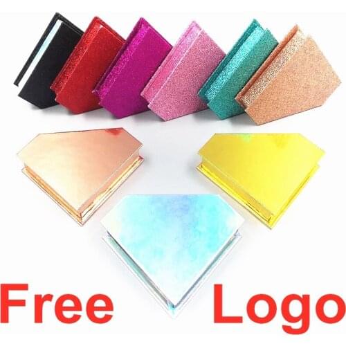 Diamond flash Lash Packaging Wholesale Empty Lashes Packaging Boxes Rhombus Irregular 25MM Mink Lashes Case eyelash packaging