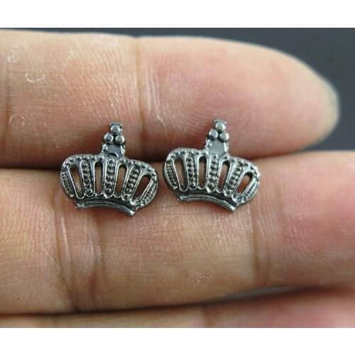 Brincos Boucle Bijoux Tiny Princess Crown Cross Stud Earrings For Women Wedding Joyas Pendientes Girl Jewelry
