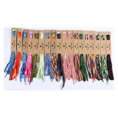 New Fashion 115cm/45'' Colorful Double Printing Check Star Skull Flast Shoelaces Children Adult Sneakers Shoelace Free Shipping