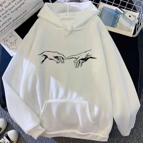 Cartoon Print Hoodies Winter Casual Lovers Sketch the hand of Adam Thick Harajuku Couples Sweatshirt Korea Women purple Pullover