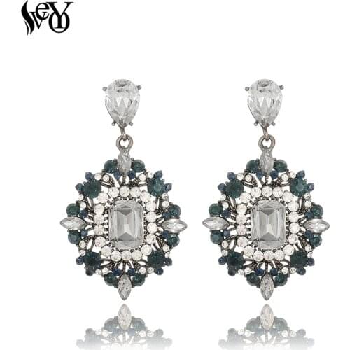 VEYO Romantic Luxurious AAA Rhinestone Drop Crystal Earrings for Women Fashion Jewelry Wholesale Brinco