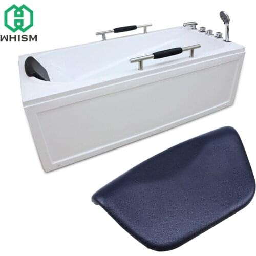 WHISM Luxury SPA Waterproof PU Bath Pillows Bathtub Headrest Suction Cup Foam Bathroom Body Mist Non-Slip Bath Tub Pillow