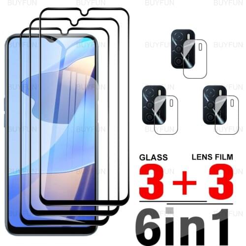 6in1 Screen Protector For Oppo A16 6.52inch Black edge tempered glass for oppo A 16 16A appo A16 CPH2269 camera lens safety film