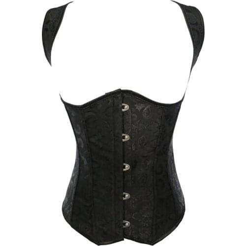Personality Straps Open Bust Corset Underbust Waist Cincher Shaper Women Vest Shapewear With G String