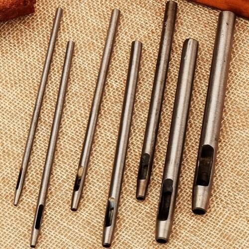 1pc 1mm-5mm Leather Craft Tool Steel Puncher Paper Punching Hand Tool Round Hole Punch Belt Band Leather Handmade Craft Tools