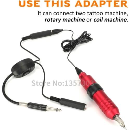 Free Shipping Tattoo Supply 1Pcs Black Color Tattoo Clip Cord Power Supply Adapter Switch Type For Tattoo Body Art Accessories