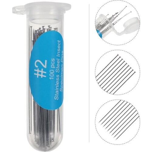 100 PCS Nsect Pins Specimen Needle Stainless Steel With Plastic Box For School Lab Entomology Body Dissection Insect Needle