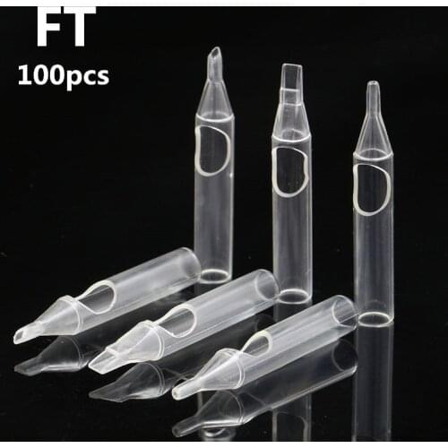 100pcs Disposable Tattoo Tip Clear Color FT Sterilized Nozzle Needles Tips for Tattoo Grips and Machine Supplies