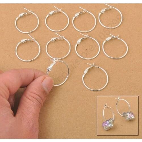 100PCS Genuine 925 Sterling Silver Hoop Loop For Earring Making Diy Jewelry Findings With Stamped Wholesale Dropshipping