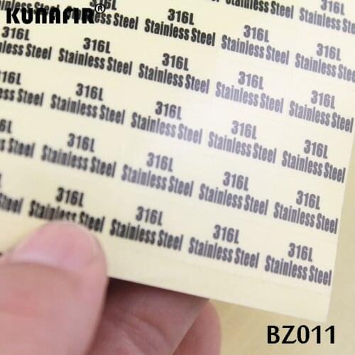 240pcs per sheet Self-adhesive paper "316L stainless steel" tags label 10 sheets /100 sheets per lot BZ011