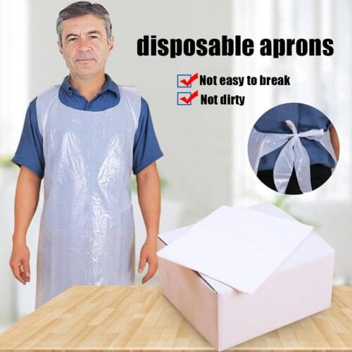 50/100Pcs Disposable Plastic Thick Anti Fouling Oil-proof Kitchen Cooking Apron
