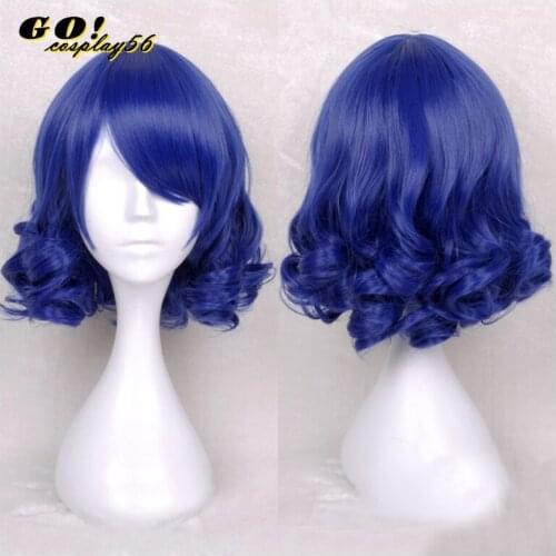 Anime SHOW BY ROCK !! Cosplay Wig Plasmagica Cyan Hijirikawa Blue Curly Synthetic Hair for Adult