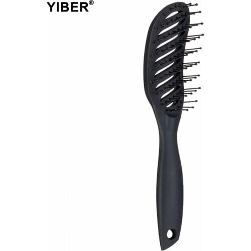 Anti-Static Hair Brush Wet/dry Use Small Curved Hair Comb Handle Comb Scalp Massage Comb for Salon Hairdressing Styling Tools