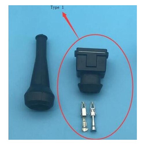Free shipping 10 pcs EV1 PA66 2 pin Fuel injector plug for Tyco auto connector with rubber boot