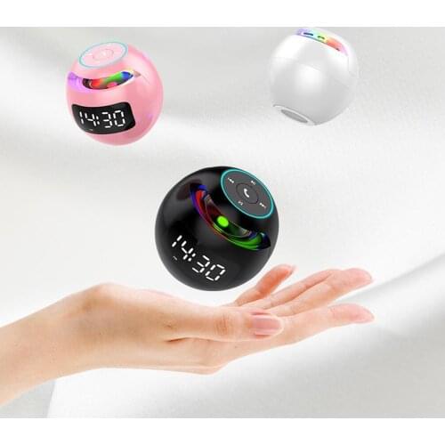 Bluetooth speaker alarm clock portable mini mobile card phone subwoofer radio Y4V8