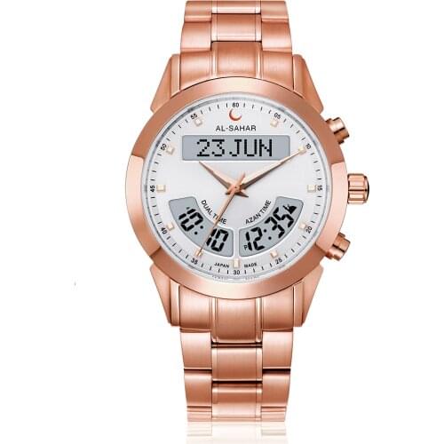 AL-SAHAR Luxury Azan Clock HQ Athan Watch with 5 Prayer Times Auto-Qibla Compass Back Light Calendar Muslim Product Ramadan gift