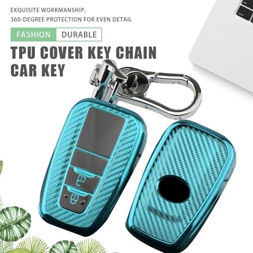 TPU Car Remote Key Case Cover Holder Key Chain Ring for Toyota Prius Camry Corolla RAV4 C-HR Aygo Yaris Prado Protector