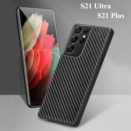 Carbon Fiber Phone Case for Samsung Galaxy S21 Ultra Ultra-thin Anti-fall Business Cover Case for Samsung Galaxy S21 Plus Shell