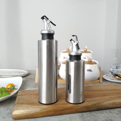 Cooking Oil Dispenser Bottle Stainless Steel Sauce Storage Bottle For Seasoning Oil Vinegar Kitchen Olive Oil Sprayer Container
