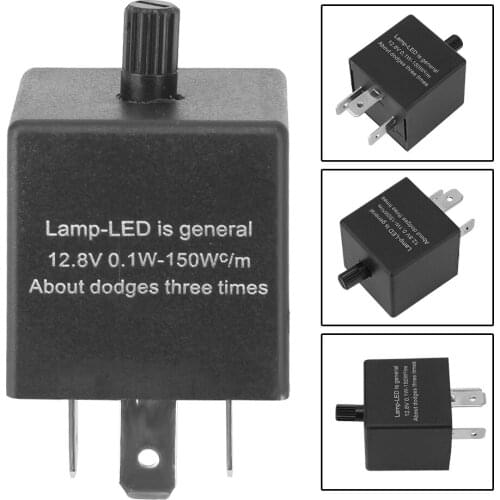Electronic Adjustable Freauency LED Turn Signal Light 3pins Blinker Flasher Relay 12V Car Motorcycle LED Flasher Relay Universal