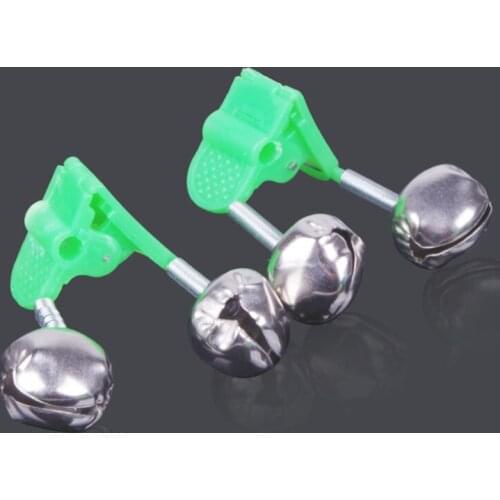 Hot Sale 5Pcs/lot Fishing Bite Alarms Fishing Rod Bell Rod Clamp Tip Clip Bells Ring Green ABS Outdoor Metal Fishing Accessory