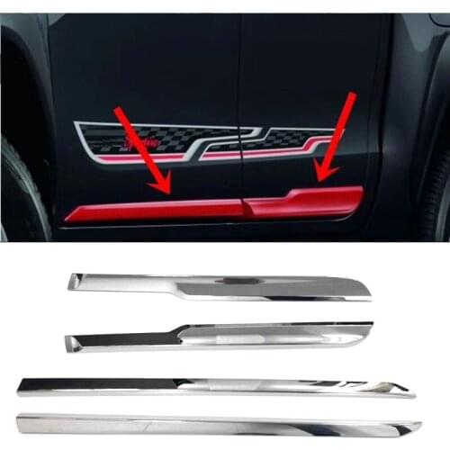 Chormium styling exterior auto accessories door plate cover fog lamp lights trims covers fit for hilux rocco 2018 2019