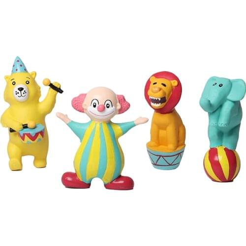 Dog Toy Q-MONSTER Thick Walled Natural Rubber Squeaky Toy Circus Interactive Floating Pet Toy