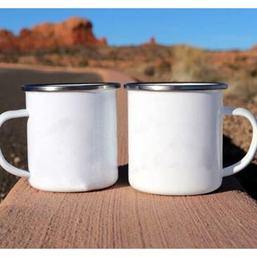 Vintage Style Coffee Mug Enamel Cups Vacation Camping Drinking Tea Juice Beer Mugs Breakfast Mike Cup Creative Gift for Friends